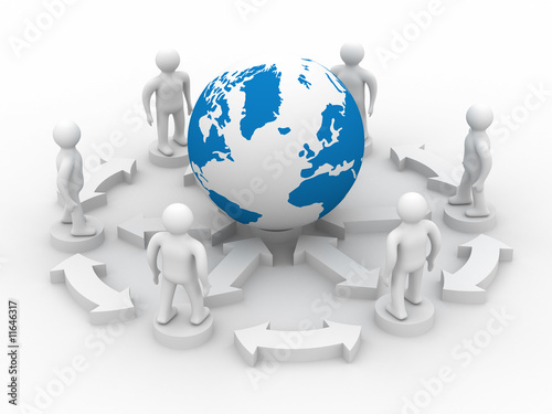 Conceptual image of teamwork. 3D image.