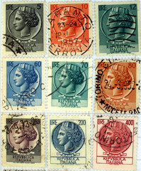 Wall Mural - Range of Italian postage stamps