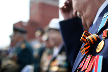 Wall Mural - Old veteran at the Red Square, Moscow