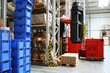 Warehouse interior with pallet truck