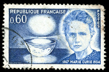Vintage French Stamp Depicting Marie Curie