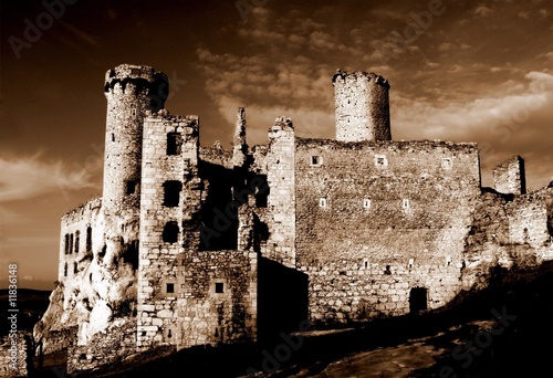 ruiny-zamku-ogrodzieniec-fotografia-w-stylu-retro