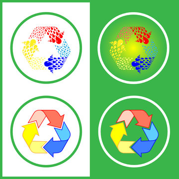 Vector recycle icons. Color set. Simply change.
