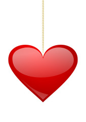 Poster - valentines background with red heart