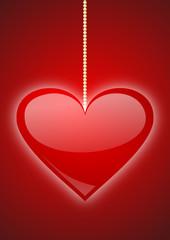 Poster - valentines background with red heart