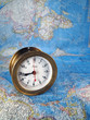 Brass Clock on World Map 2