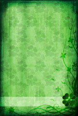 Grunge background with clover