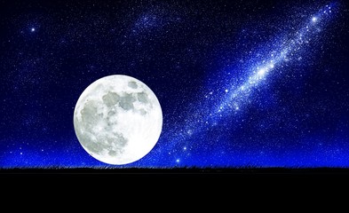 Wall Mural - moon over meadow