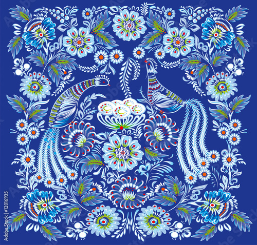 abstrakcyjne-niebieskie-tlo-z-ptakami-i-kwiatami