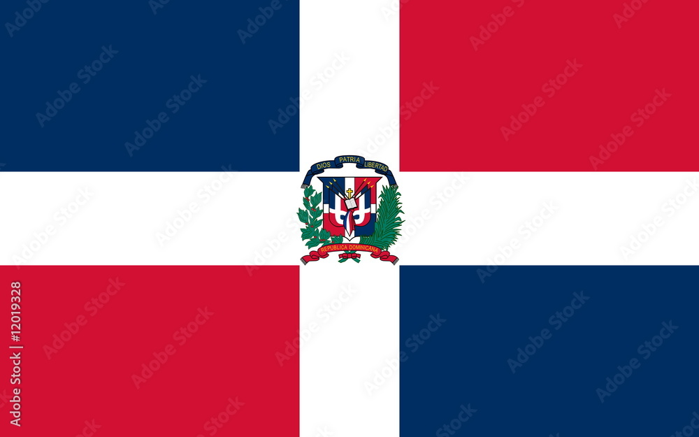 Flagge Dominikanische Republik - obrazy, fototapety, plakaty 