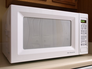 White Microwave oven front