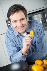 friendy smiling man in kitchen