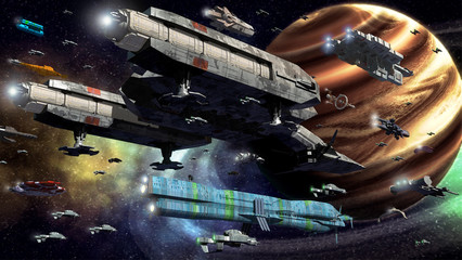 Wall Mural - space fleet