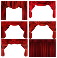 Dramatic Red Old Fashioned Elegant Theater Stage Elements