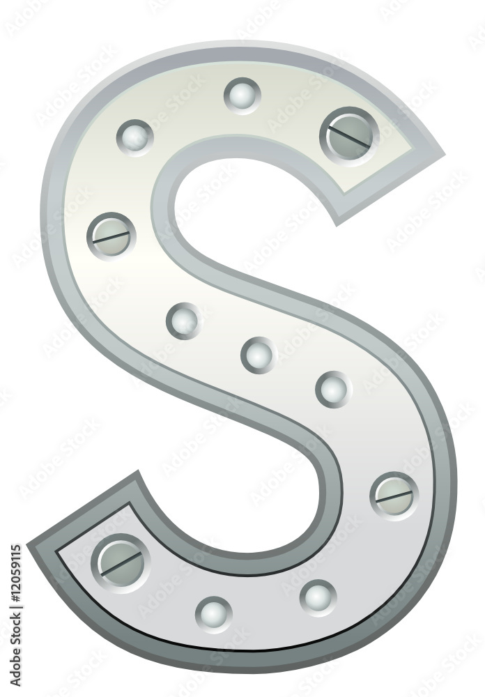 Letter Rivets Metallic letter with rivets and screws Stock Vector | Adobe Stock