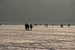Winterspaziergang auf zugefrorenem See