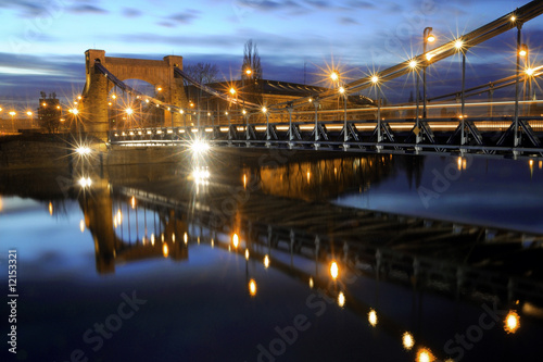 Obraz w ramie A cityscape scene the Grunwadzki Bridge located in Poland.