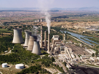 Power plant aerial view