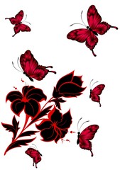 Wall Mural - Abstract floral background