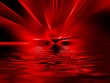 Rotes Inferno spiegelt sich im Wasser