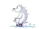 Fototapeta Dinusie - polar bear on sled