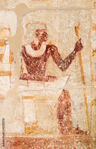 Naklejka dekoracyjna Picture of pharaoh on the wall, Saqqara, Egypt