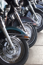 Motorcycles Lined Up