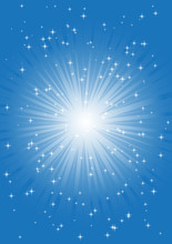 Snowflakes With Blue Starburst Vector Background