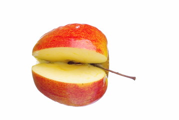 Wall Mural - Delicious red apple on white background