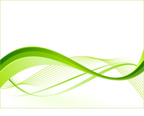 Green ecology wave background