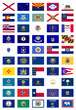 US States Flags Poster