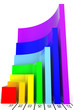 Multicolored business graph. Hi-res 3d rendering.