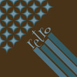Funky retro geometric background in blue and brown