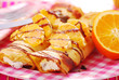 pancakes with cheese and orange