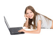 © FilmPmedia - Surprised happy girl with laptop