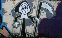 Graffiti, Tag,mort,faucheuse,faux,halloween,crane,picasso