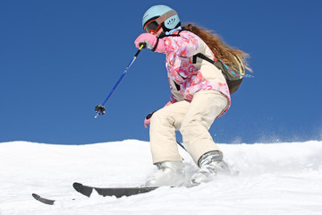 Wall Mural - Descente ski enfant