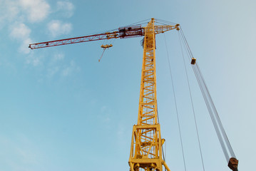 Wall Mural - Building crane and construction.