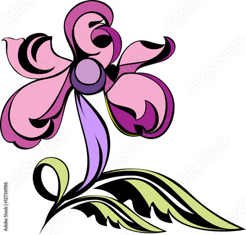 Naklejka dekoracyjna Floral orchid abstract