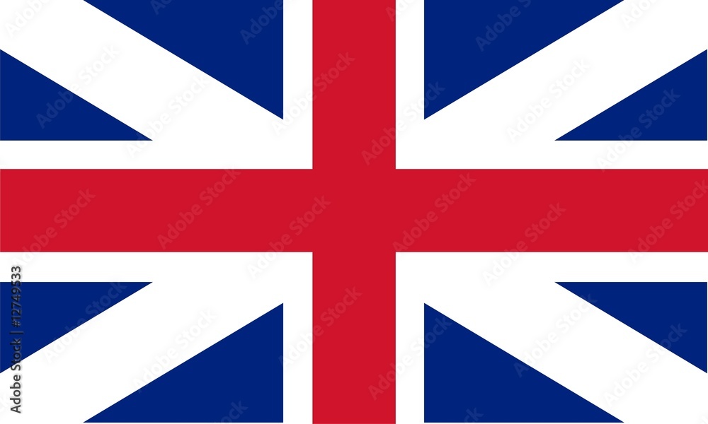 Great Britain national flag. Illustration on white background - obrazy, fototapety, plakaty 