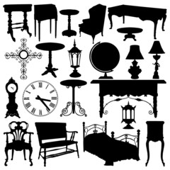 antique furniture vector