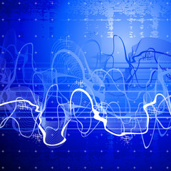 Wall Mural - digital wave & blue technology background