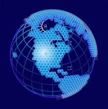 Vector Global Cellular Network Theme (America)