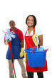 Attractive Cleaning Man and Woman