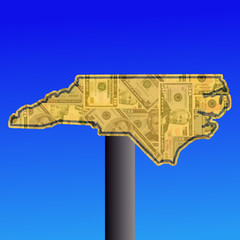 Wall Mural - North Carolina map sign