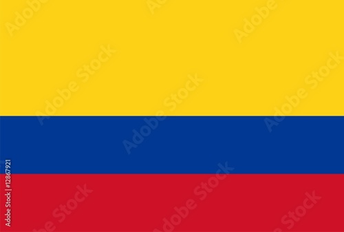Fotografía Flag of Columbia. Illustration over white background