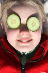 child and cucumber