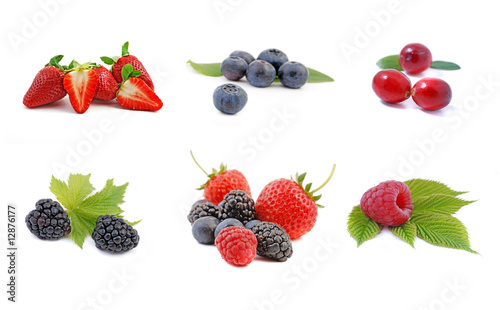 Naklejka na szybę süße leckere erdbeeren, brombeeren, himbeeren,....