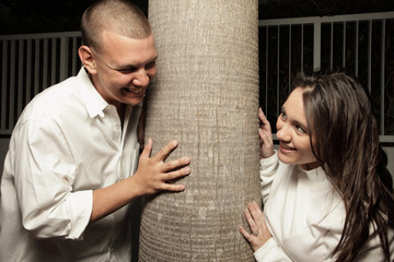 Tree between a young couple