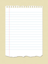 A Page Of Ruled Notebook Paper